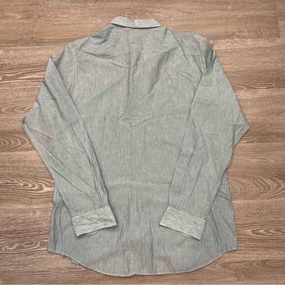 Trumaker Cotton Linen Cashmere Casual Shirt In Light Green - Picture 2 of 6